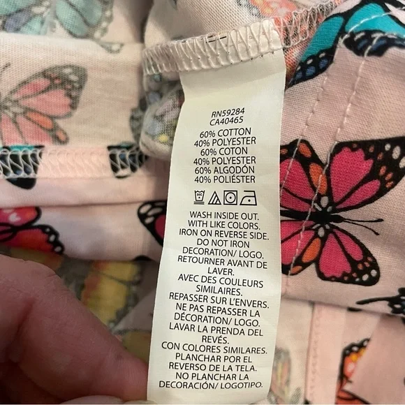 The Children’s Place Light Pink Multi Color Butterflies Tiered Dress Size M - Picture 6 of 8